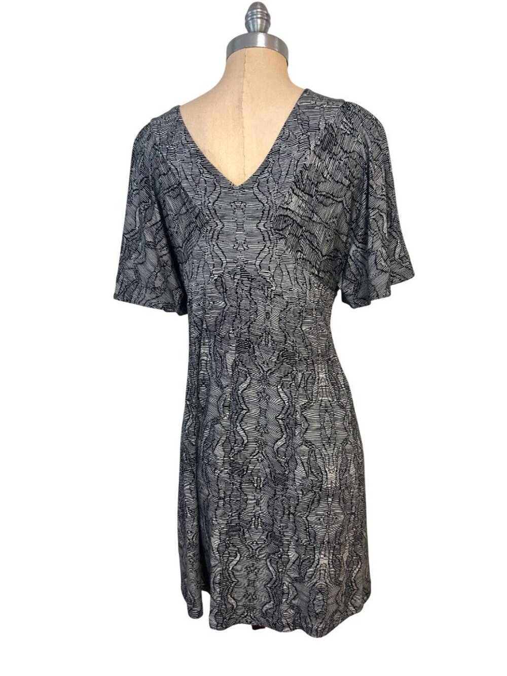 Cabi Twirl Mini Dress Black Gray NWOT Large - Picture 5 of 5